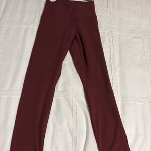 Glow Mode Crossover Leggings — Burgundy (Small)